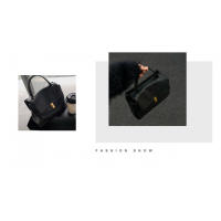 Bolso de mano de piel sintética negra de gran capacidad para mujer: elegante bolso de viaje de alta gama con opción cruzada, cierre de cierre de beso y detalles cosidos - details 2