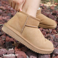 Botas de nieve Ultra Mini clásicas de Australia, botines de invierno de ante vacuno para mujer, zapatos cálidos antideslizantes para niñas, talla 35-44 granate - details 5