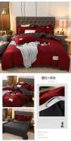 Juego de Ropa de Cama de Lujo en Tamaño King con Funda de Edredón Sábana y Funda de Almohada de Color Sólido Estilo Nórdico Diseño Impreso - details 13