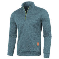 2025 Chaqueta de punto con cuello para hombre, suéter de terciopelo fino, estilo moderno, talla grande, otoño e invierno - details 28