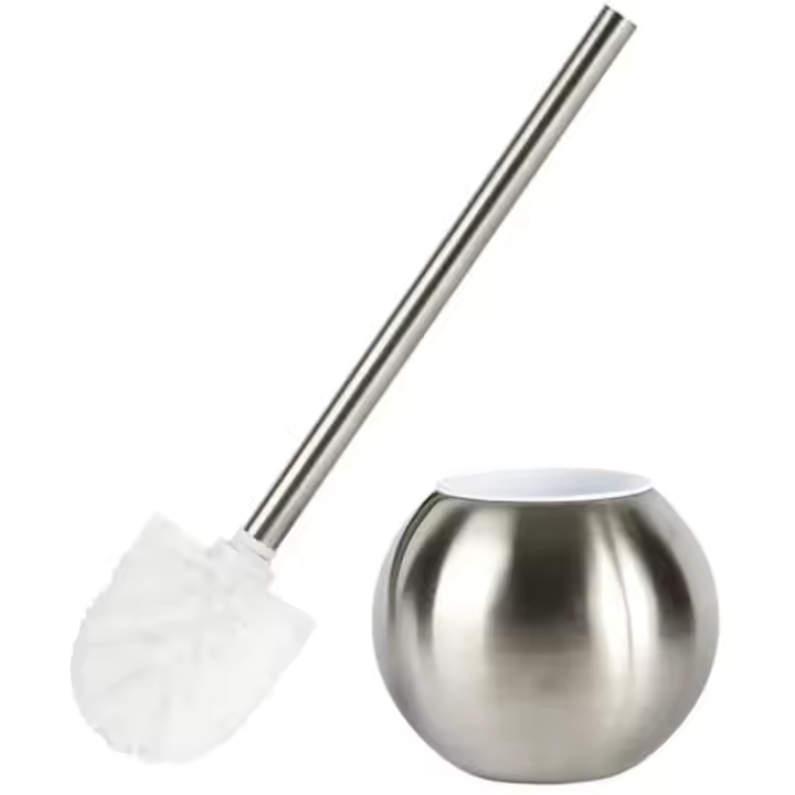 Cepillo De Inodoro Y Soporte De Acero Inoxidable 304 Set Para Baño Ergonómico Y Ecológico Herramienta De Limpieza Para El Hogar - 1