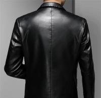 Chaqueta de Cuero con Piel de Oveja Estilo Casual de Otoño Talla Grande Moda Ligera para Hombres - details 1