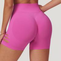 Shorts de yoga de cintura alta sin costuras con efecto levanta glúteos de secado rápido para mujer - details 0