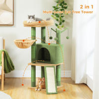 PAWZ Road Árbol para gatos en forma de cactus con amplio condominio, hamaca acogedora, torre de varios niveles, rascadora para gato de interior, juguetes para gatitos - details 2