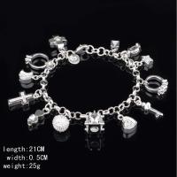 Pulsera de plata S925 de trece piezas colgantes para mujer, pulseras y brazaletes de regalo, joyería - details 1