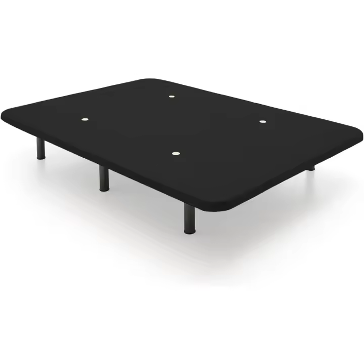 Cama de Metal Tapizada 3D Reforzada Estructura Extra Firme con Barras de Refuerzo Internas y 6 Patas Metálicas Roscadas de 26 cms Tamaño 150x190 cm Negro - 1