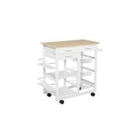 Mesa Auxiliar de Cocina Plegable 91x37x75 cm 6 Ruedas 1 Cajón 2 Cestas - details 8