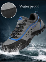 Zapatos de senderismo antideslizantes para hombre, zapatillas de cuero impermeables para exteriores, deportes de montaña, zapatos de viaje cómodos, escalada, Trekking - details 8