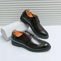 Producto más vendido 2025, zapatos de vestir de oficina de cuero genuino para hombre, estilo clásico italiano de lujo, Oxford - details 0