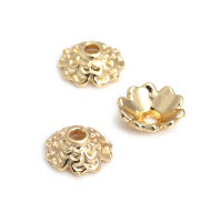 50 Uds. De cuentas redondas de latón de Color dorado de 18K, tapas de hojas de árbol y flores, suministros para hacer cuentas de joyería, accesorios Diy - details 106