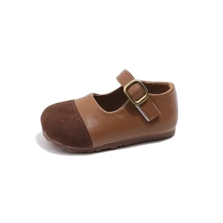 Zapatos de cuero para niños y niñas, calzado de princesa antideslizante, versátil y Chic, de fondo suave, estilo coreano, a la moda, novedad de otoño, 2024 - 1