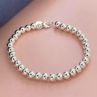 Pulsera de plata de ley 925 de 18-20CM, cuentas exquisitas de 6MM, joyería de regalo para fiesta y boda a la moda para mujer - details 1