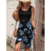 Vestido midi de verano estampado para vacaciones en la playa para mujer - details 6