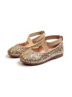 Bailarinas con purpurina Mary Janes para niñas, zapatos de fiesta elegantes para niños, zapatos de rendimiento de princesa, Color sólido, banda elástica - details 19