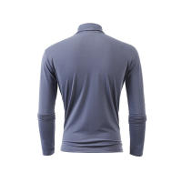 Camiseta de manga larga con cuello medio alto para hombre, Jersey informal de Color sólido, ropa interior - details 7