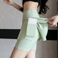Pantalones cortos deportivos con bolsillo lateral, mallas con bolsillo, mallas elásticas de cintura alta, pantalones deportivos de Yoga gruesos ajustados - details 8