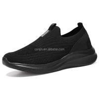 Nueva malla antideslizante informal totalmente negra a la moda para caminar, zapatos deportivos ligeros de marca de verano para hombre, precio bajo - details 0