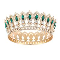 Decoraciones de pastel redondas de tiara de reina princesa europea, coronas barrocas para desfiles, tiaras de rey, coronas de boda brillantes para novias - details 5