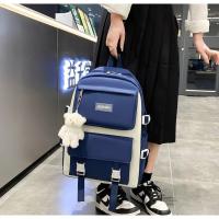 Mochila escolar, esencial para la escuela Juego de 4 piezas, con un colgante de oso, bonito y a la moda - details 10