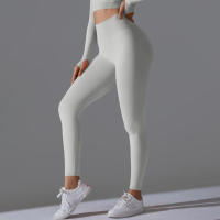 Hamidou-Pantalones deportivos de Yoga para mujer, mallas de cintura alta y caderas ajustadas, glúteos de melocotón, pantalones de Yoga desnudos de cintura alta - details 80