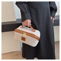 Bolsa con cierre de lona de gran capacidad para cosméticos, estuche organizador de maquillaje portátil para mujer, artículos de tocador de almacenamiento de viaje - details 7