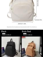 Mochila informal de gran capacidad para hombre y mujer, morral Universal para ordenador, 14 pulgadas, Color sólido - details 2