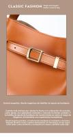 Bolso de hombro vintage de cuero genuino para mujeres, bolso tipo cubo de alta gama, bolso cruzado de piel de vaca de capa superior, bolso cruzado para mujeres - details 15