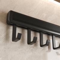 Perchero de pared para cocina, organizador de 8 ganchos, cuchara, pala, tabla de picar, accesorios de cocina, negro - details 1