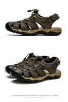 Sandalias deportivas de verano para hombre, sandalias para senderismo al aire libre, punta cerrada, cuero, atléticas, cómodas, para caminar, sandalias de playa, zapatos de agua - details 18