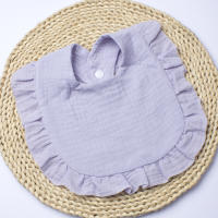 Babero de gasa para niños y niñas, algodón puro, color caramelo, cómodo babero para Saliva, toalla de Saliva de encaje de color sólido para bebé, productos para bebé - details 29