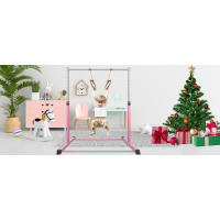 Safly Fun Barra de gimnasia para niños de 3 a 15 años para el hogar: construcción de acero estable, antideslizante, fácil de montar, ajustable de 3 a 5 pies - details 6