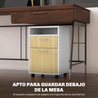 Mueble de Oficina Móvil con Cajón y Gabinete Soporte de Impresora con Ruedas Tamaño 40x35x60 cm - details 4
