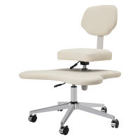 Silla de meditación para oficina y hogar, silla de escritorio flexible, silla sacra con soporte lumbar y taburete ajustable, diseño ergonómico para múltiples posiciones de asiento (blanco marfil) - details 2