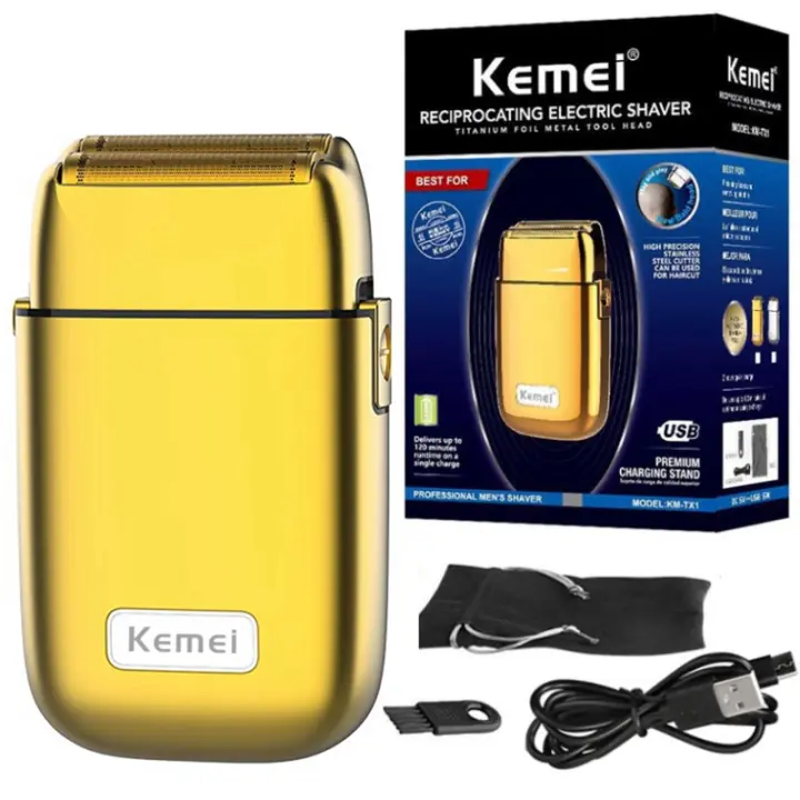 Kemei TX1 full metal electric shaver for men hair beard electric razor bald head shaving machine finishing fades rechargeable - 1