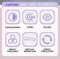 Kapvoe-gafas de sol fotocromáticas para ciclismo, lentes de color azul y morado, UV400, para hombre - details 1