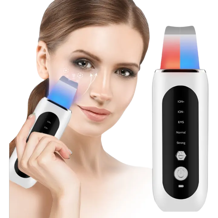 Depurador ultrasónico EMS Herramienta de cuidado de la piel para exfoliación profunda y eliminación de ásparos Instrumento de belleza para levantamiento de la piel - 1
