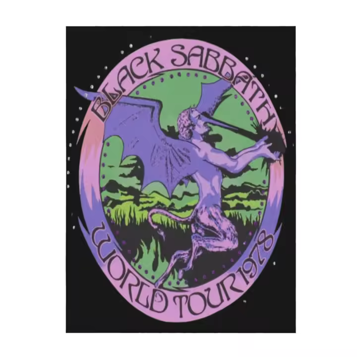 Black Sabbath Tour-manta de franela de 78 diamantes para sofá de dormitorio - 1