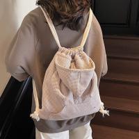 Mochila sencilla con capucha de cuerno de buey, bolso escolar de gran capacidad con diseño de capucha de estilo coreano, bolso con cordón y cremallera de Color sólido para compras - details 2
