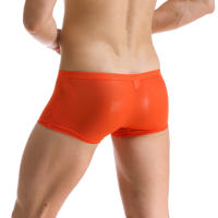 Suave Sexy Súper Fina Ropa Interior para Hombre Bóxers de seda Hielo Pantalones cortos Transparente de tiro bajo Bragas Cueca Homme - details 2