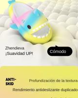 Sandalias de tiburón para niños con degradado de arco iris, lindos niños y niñas con degradado interior, - details 4