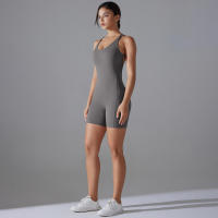 Conjunto de yoga sin espalda para mujer, body de alta elasticidad, ropa deportiva para gimnasio, top corto Fiess, Shockpro - details 36