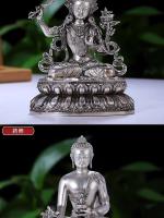 Varias Estatuas de Buda Arte Tantrico Oculto Muebles para el Hogar de Cobre Blanco - details 3