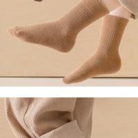5 pares de calcetines escolares versátiles color café niños y niñas calcetines de algodón de tubo medio - details 13