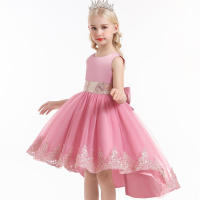 Vestido de niña elegante y moderno para princesa, con cola de malla y flores, ideal para presentaciones de piano. - details 21