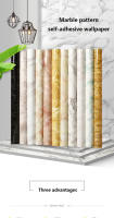 Pegatinas de Pared de Vinilo de Mármol Impermeable Adhesivo de Superficie de Armario de Cocina para Countertops Decalques de Iluminación y Decoración - details 1