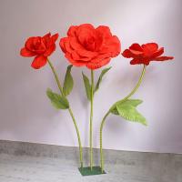 NUEVA flor artificial de 40 cm, tamaño grande, 40 cm de largo, flor de peonía artificial, rama de rosa de espuma PE, simulación de jardín de rosas - details 6