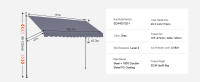 SucceBuy Toldo de patio retráctil, con manivela manual. Altura ajustable. Toldo para patio al aire libre, adecuado para patio, balcón, patio. - details 7