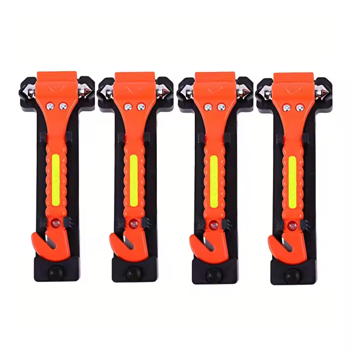 Interruptor de ventana de Escape de emergencia para coche, martillo cortador de cinturón de seguridad con cinta reflectante ligera, Kit de supervivencia salvavidas - 1