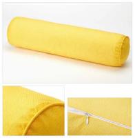 Almohada cilíndrica de lino y algodón, cojín de cabecera de sofá de oficina, extraíble y lavable, Color sólido - details 11