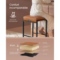 Taburetes de Bar, Taburetes de Cocina, Cuero Sintético con Costuras, Moderno Siglo Medio, 66 cm de Alto, - details 1